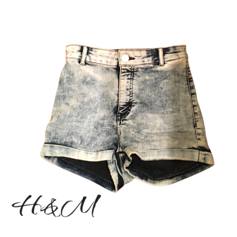 H&M Blue Jean Shorts High-Waisted Vintage Style